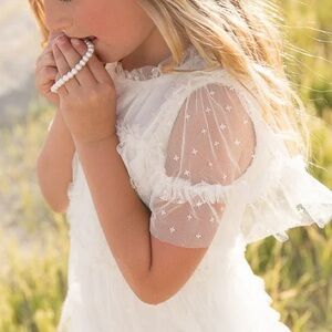 Elegant White Ruffled Dressiff white girls dress